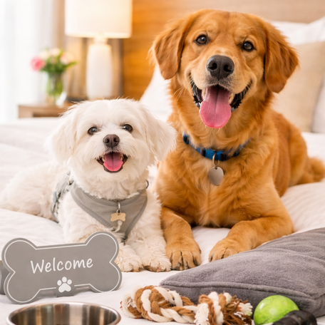 Freundliche Hunde im Hotel
